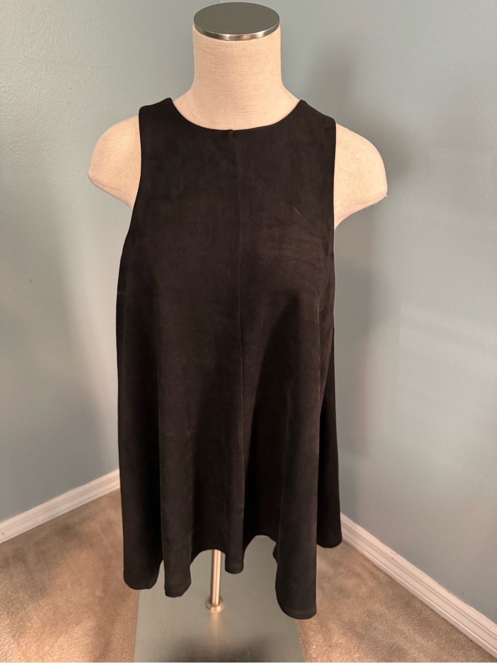 glam Black Sleeveless A-Line Mini Dress